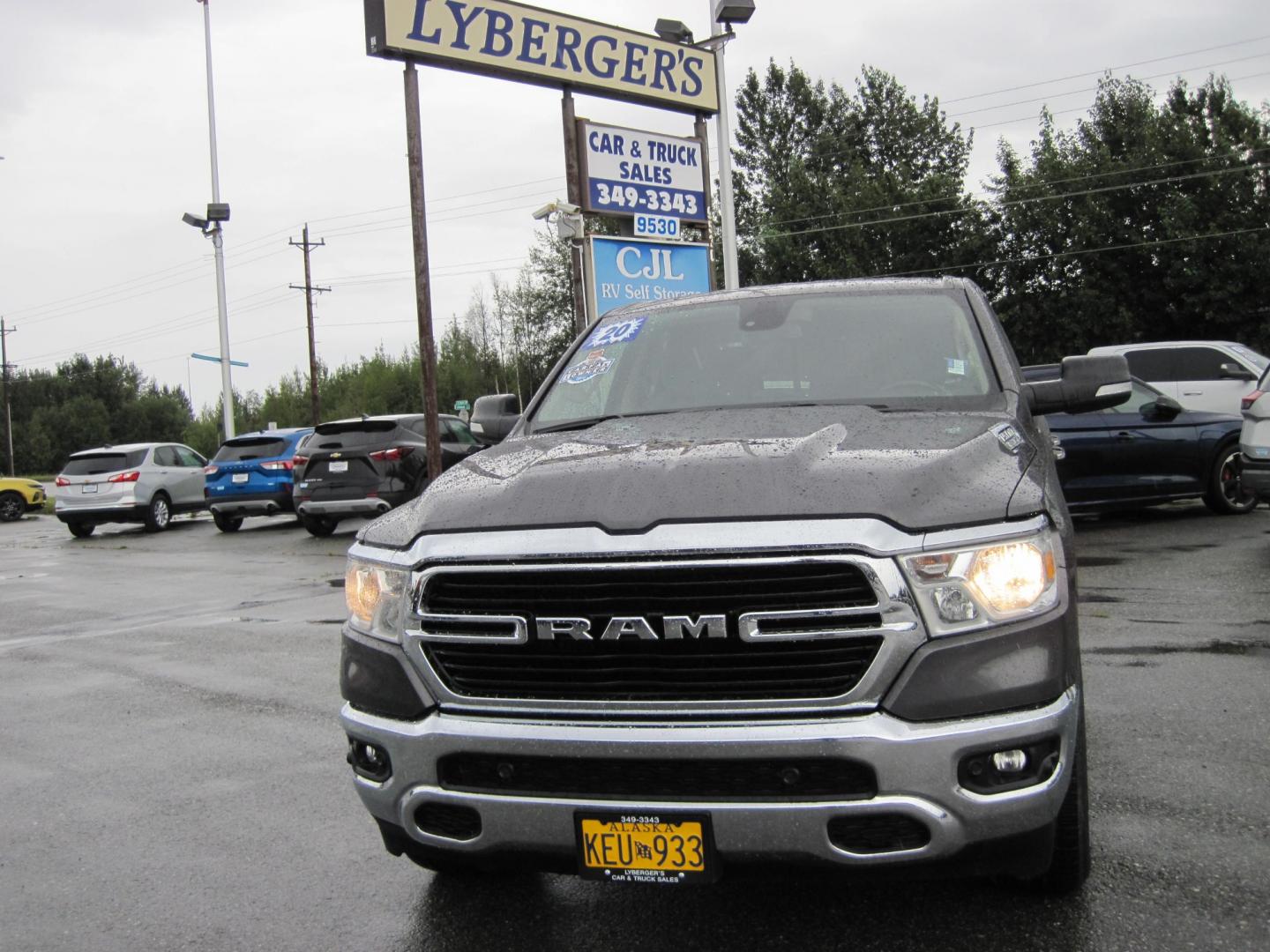 2020 gray /black RAM 1500 Big Horn Quad Cab 4WD (1C6SRFBT5LN) with an 3.6L V6 FFV engine, 8A transmission, located at 9530 Old Seward Highway, Anchorage, AK, 99515, (907) 349-3343, 61.134140, -149.865570 - Nice Ram 1500 Bighorn, Heated steering wheel , heated seats, come take a test drive. - Photo#1