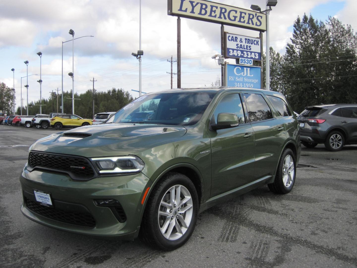 2021 green /black Dodge Durango R/T AWD (1C4SDJCT4MC) with an 5.7L V8 OHV 16V engine, 8A transmission, located at 9530 Old Seward Highway, Anchorage, AK, 99515, (907) 349-3343, 61.134140, -149.865570 - Photo#0