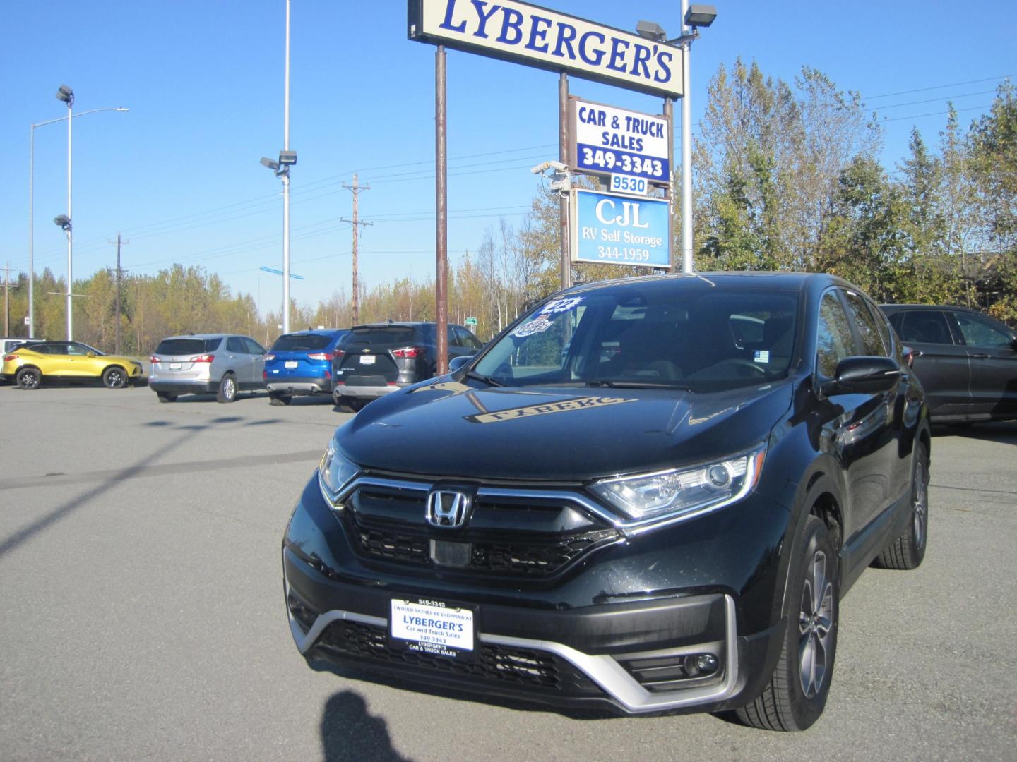 2022 black /black Honda CR-V EX AWD (5J6RW2H52NA) with an 1.5L L4 16V DOHC TURBO engine, CVT transmission, located at 9530 Old Seward Highway, Anchorage, AK, 99515, (907) 349-3343, 61.134140, -149.865570 - Nice Honda CR-V EX AWD come take a test drive - Photo#1