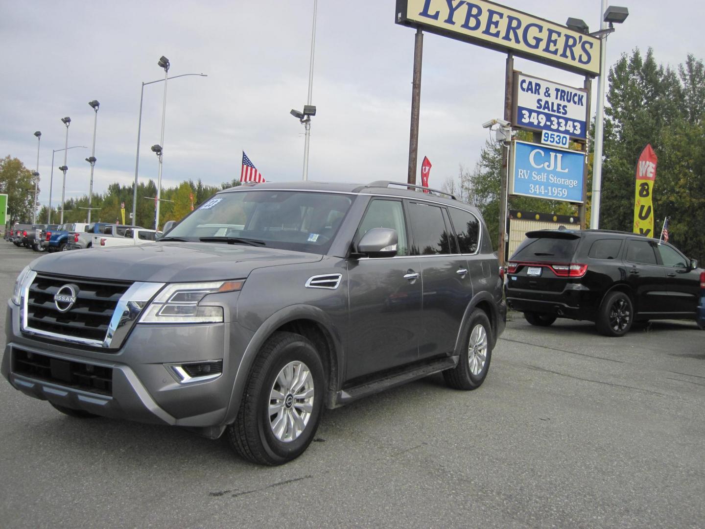 2023 gray /black Nissan Armada SV AWD (JN8AY2AD2P9) with an 5.6L V8 DOHC 32V engine, 7A transmission, located at 9530 Old Seward Highway, Anchorage, AK, 99515, (907) 349-3343, 61.134140, -149.865570 - Nice Nissan Armada SV come take a test drive - Photo#0