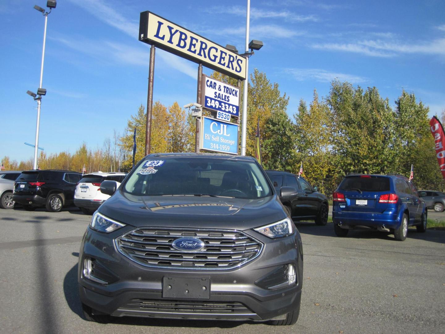 2023 gray /black Ford Edge Titanium (2FMPK4K99PB) with an 2.0L L4 DOHC 16V engine, 6A transmission, located at 9530 Old Seward Highway, Anchorage, AK, 99515, (907) 349-3343, 61.134140, -149.865570 - Nice Ford Edge Titanium AWD come take a test dirve. - Photo#1