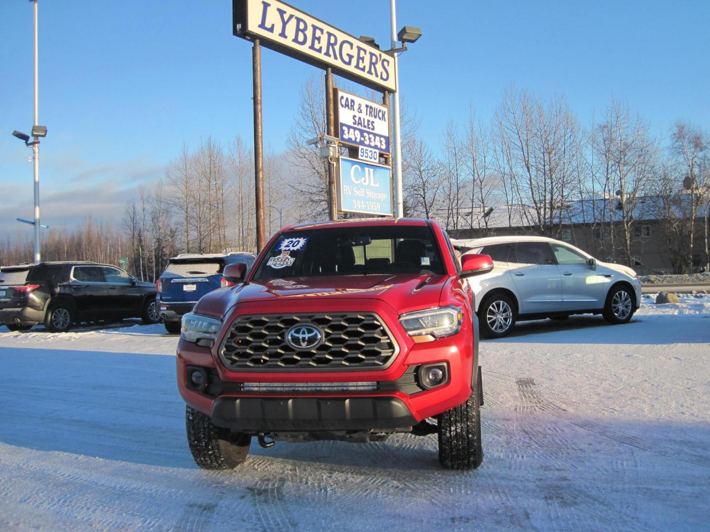 2020 red /black Toyota Tacoma TRD- Off Road Double Cab V6 6AT 4WD (3TMCZ5ANXLM) with an 3.5L V6 DOHC 24V engine, 6A transmission, located at 9530 Old Seward Highway, Anchorage, AK, 99515, (907) 349-3343, 61.134140, -149.865570 - Nice Toyota Tacoma TRD- Off Road, sunroof, leather, come take a test drive - Photo#2