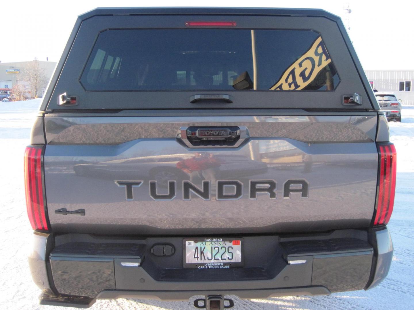 2023 gray /black Toyota Tundra Limited CrewMax 4WD Long Bed (5TFJA5EC8PX) with an 3.4L V6 DOHC 24V engine, 6A transmission, located at 9530 Old Seward Highway, Anchorage, AK, 99515, (907) 349-3343, 61.134140, -149.865570 - Nice Toyota Tundra Limited has a brand new deck system with storage in the bed of truck, come take a test drive - Photo#4